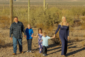 parents and three young children